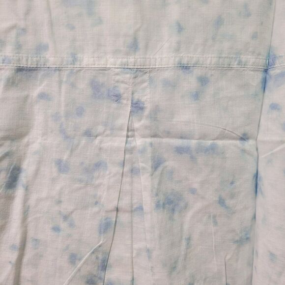 GoodThreads Women Washed Cotton Short-Sleeve Shirt Watercolor Print Size Large - Picture 6 of 15